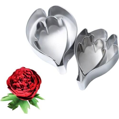 Stainless Steel Peony Flower Cutters DIY Fondant Mould Cake Slicer Wedding Party Sugar Pastry Cake Decorating Tools Bakeware