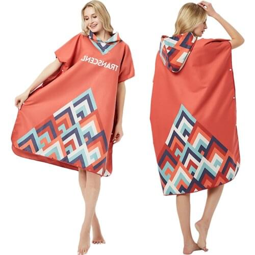 Microfiber Large Men Women Beach Towel Wetsuit Changing Robe Swimming Dry Hooded Robe Bath Towels Surf Poncho Quick Dry Bathrobe