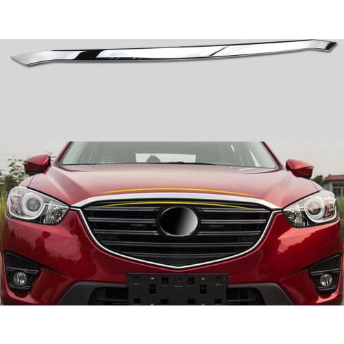 Fit For Mazda Cx-5 2012-2016 Chrome 1pc ABS Front Hood Bonnet Grille Strip Lid Cover Trim Decorative Styling Accessories
