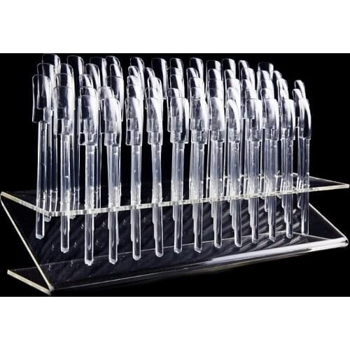 New 64 Tips Pop Sticks Nail Art Clear Tips Display Stand Nail Polish Practice Training Tool Color Swatches