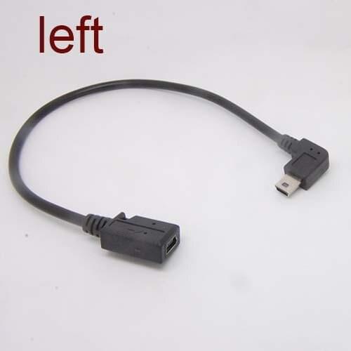Premium Mini USB Male left Angle to Mini USB Female adaptor converters