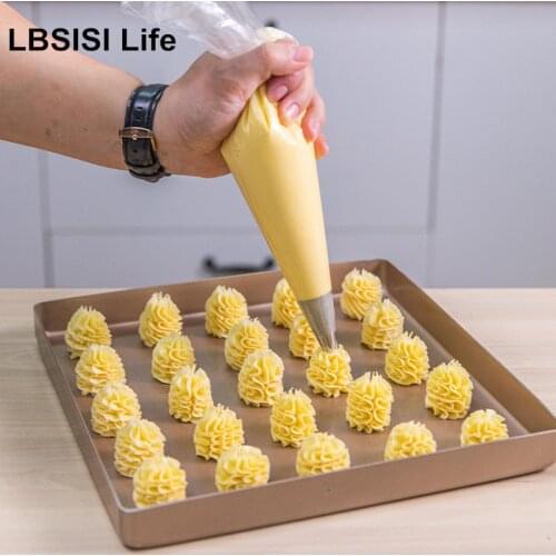 LBSISI Life 100pcs/Lot Transparent Disposable PE Big Sizes Baking Piping Bag Thickened Decoration Cake Dessert Biscuit Birthday