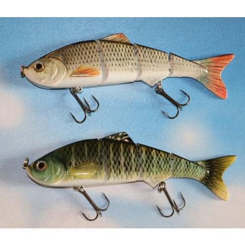 2Pcs/Lot 6" 1.2oz Fishing Lure Swimbait Crank bait Hard Bait Wobbler Real Lifelike 4 Sections Fishhook Bass Fishing Tackle