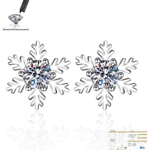 0.5/1 Carat D Color Moissanite Bridal Stud Earrings 100% 925 Sterling Silver Sparkling Engagement Party Fine Jewelry