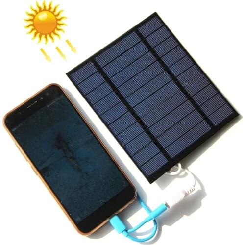 5V 2.5W USB Solar Panel Portable Outdoor Solar Charger Panel for Cell Phone Power Bank USB Electronics Charging