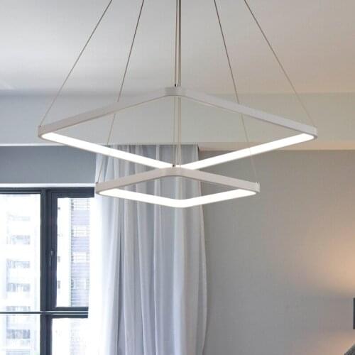 Modern Led Square Pendant Light For Living Room Dining Room Bedroom Hanging Lighting Lamp E27 110-240v Bed Ing industrial lamp