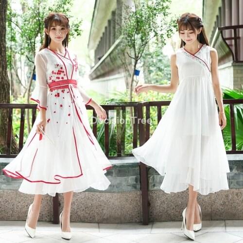 2021 improved womens hanfu chinese traditional fairy costume cosply princess clothing national outfit stage dress folk dance