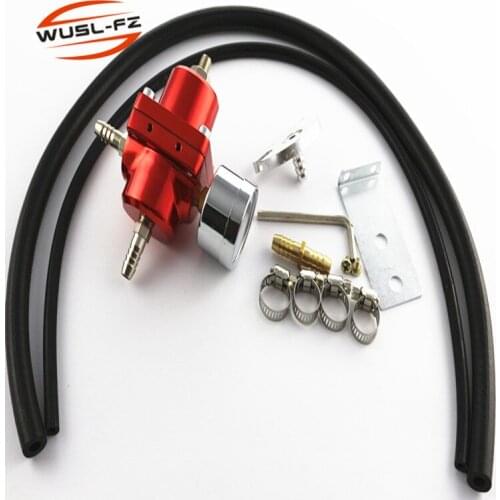 Universal JDM Adjustable FPR Fuel Pressure Regulator 0-140 PSI Gauge Gas Hose Kit Red,Silver,Blue,Purple,Black