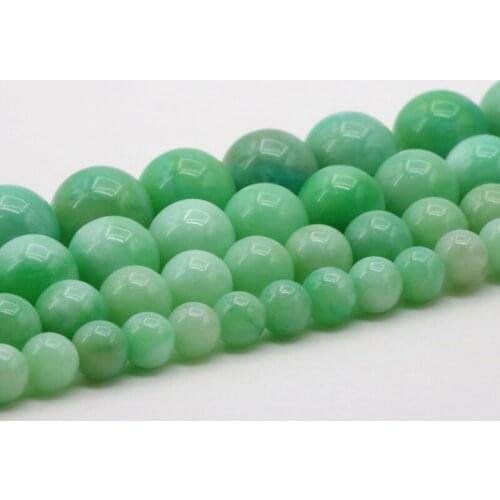 Green Chalcedony stone 6/8/10/12mm Multi size optional Round loose beads DIY Girl gift women handmade jewelry making design 15