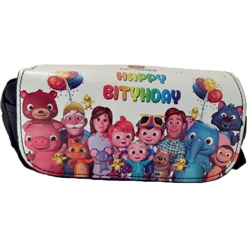 1 pcs Cocomelon Pencil Bag boys girls high quality Flip nylon pencil case children school supplies stationery
