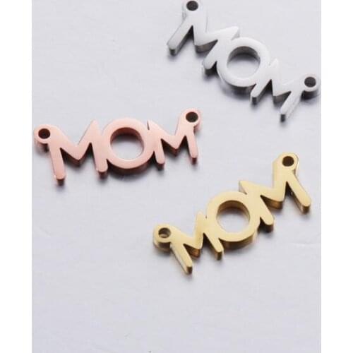 Wholesale 5pcs lot Mother Mom Heart Bead Fit Charms Bracelet Family Beads Jewelry Making Connectors