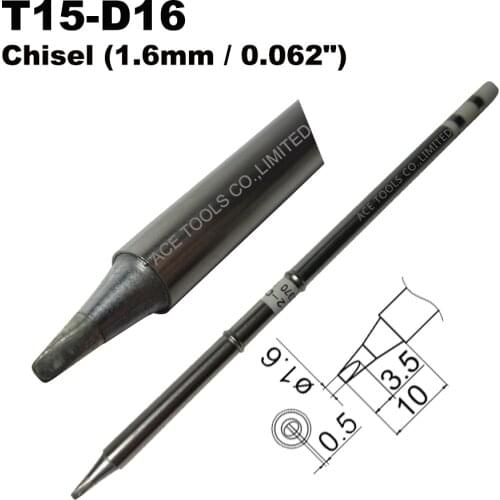 5 PCS T15-D16 Screwdriver 1.6mm Soldering Tip for HAKKO FX-951 FX-950 FX-952 FX-9501 FM-2028 FM2027 Iron Handle Bit Replacement