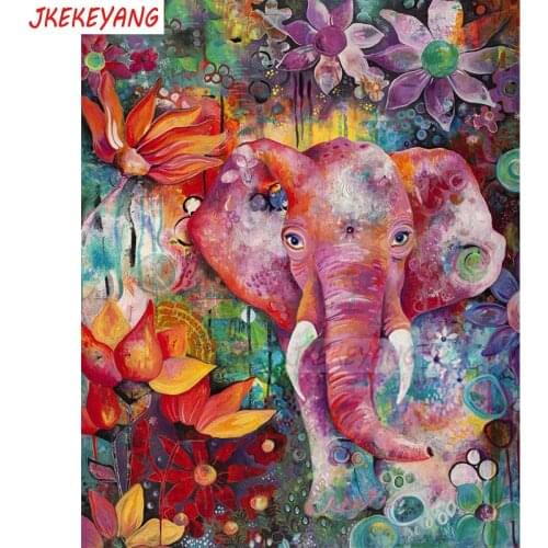 5d diy diamond painting Cross Stitch kits,full Square/round Diamond Embroidery Colorful elephant Diamond Mosaic Y3261