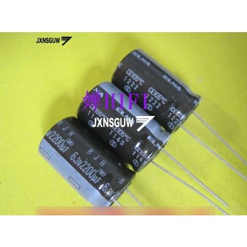 20PCS ELNA RJH 6.3V2200UF 12.5X20MM 2200UF 6.3V Foot distance 5.0MM Aluminum electrolytic capacitor 2200uF/6.3V