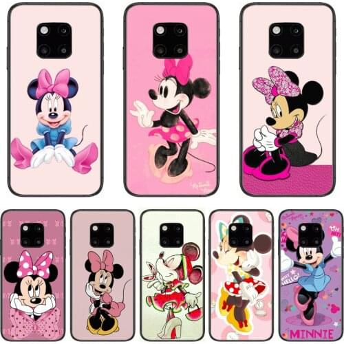 Phone Mobile Case Disney Cute Minnie Mouse Phone Case For Huawei mate 30 10 20 40 Lite Smart Z Pro Black Etui 3D Coque Paintin