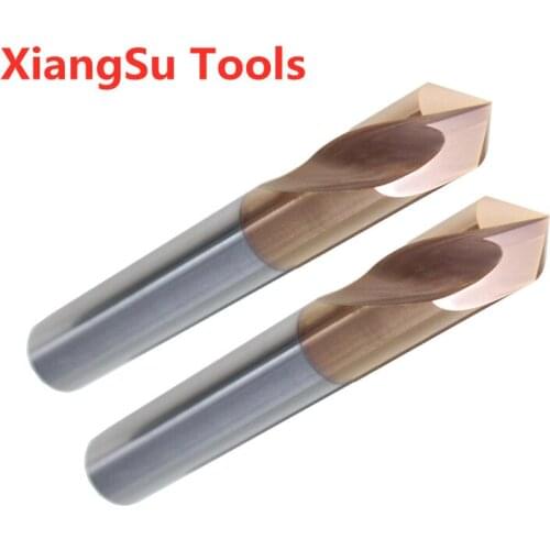 D14-D15-D16-D17-D18-D20mm HRC55 Grade Carbide Tungsten Spot Drill Bit 2 Flutes CNC Machine for Matel Working 90°/60° Point Angle