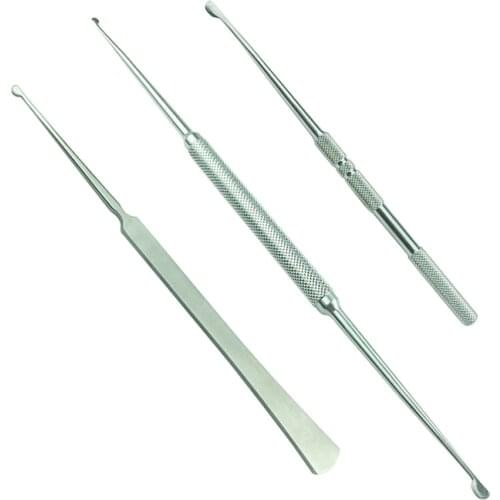 Double End Nose Shaping D Knife Nose Piece Spade Nose Cosmetic Tools Single Double Head Stainless Steel Pet Instrument