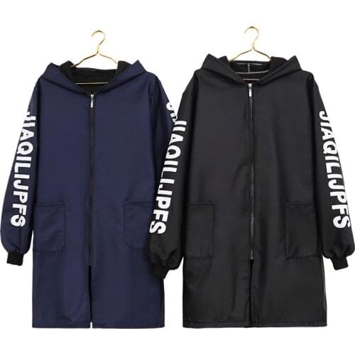 Apron plus velvet thickening long-sleeved warm and waterproof winter fashion men and women down jacket overalls