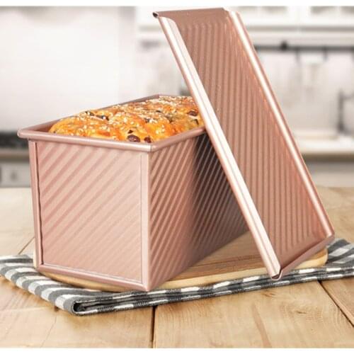 Aluminium Alloy Toast Loaf Pan Non-stick Bar Bread Cake Brownie Baking Mould Rectangular Bakeware Household With Lid