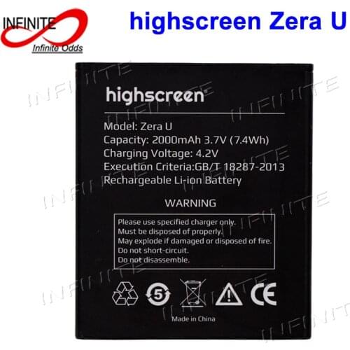 Highscreen Zera U Battery 2000mAh Accumulator High Quality