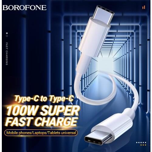 BOROFONE 100W USB C Type-C Cable Fast charging data wire 5A cord for PD charge for Iphone Samsung Xiaomi laptop phone charger