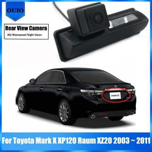 Rear View Reverse Camera Back Up Parking Camera For Toyota Mark X XP120 Raum XZ20 2003 ~ 2011 HD CCD license plate camera