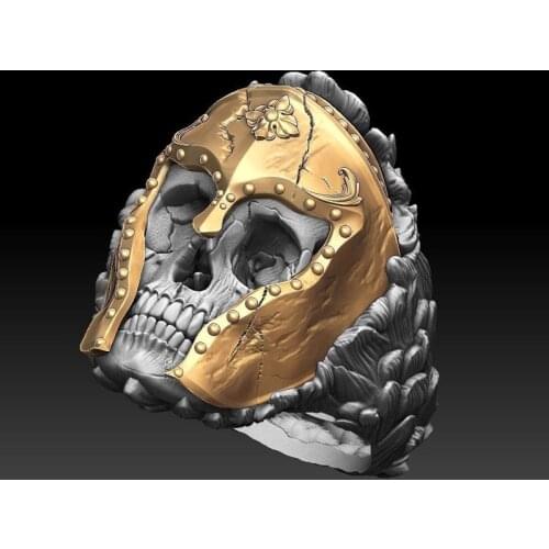 MENGYI Mens Punk Gothic Skull Unique Jewelry Two Color Retro General Motorcyclist Cool 9 2 5 Ring Party Best Accessories Bague