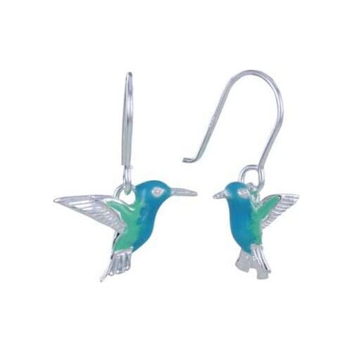 Flying Hummingbird Bird Earrings for Women Fashion White Gold Color Hanging Drop Earrings Engagement Wedding Jewelry Gifts