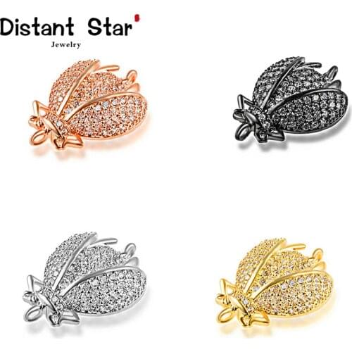 21*14mm Insect Exquisite Jewelry Accessories Diy Bracelet Necklace Jewelry Making Copper Cubic Zirconia Connector Gift Hole