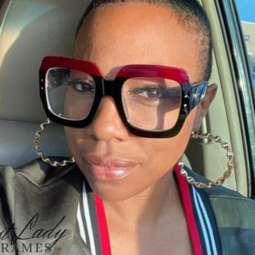 Luxury Brand Designer Computer Blue Light Glasses Transparent Oversized Square Shades Women Men Retro Optical Spectacle Eyeglass