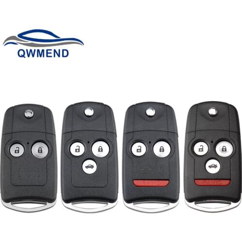 BHKEY 2/3/4 Buttons Flip Folding Car Remote Key Shell for Honda Civic Dio Fit Crv Hrv Accord Odyssey Jazz Car Key Fob Case Cover