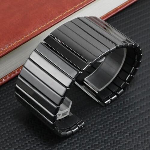 Ceramic WatchBand Replacement Rado DIAMASTER Series Black Watch Chain Mens Watch Chain Accessories 27mm 35mm