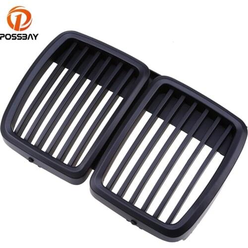 POSSBAY Matte Black Bumper Center Grill for BMW 3-Series E30 316i/318i/320i/325e Cabrio 1986-1993 Front Kidney Grille Grills