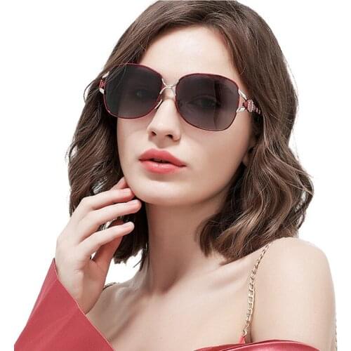 Luxury Design HD Polarized Sunglasses Women Lady Oversized Square Gradient Sun Glasses Brand Female Eyewear Oculos UV400 No Box