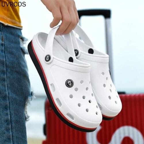New Fashion Non-slip Sandals Mens Slippers Soft-soled Beach Sandals Mens Sandals Comfortable and Breathable Ankle Wrap EVA