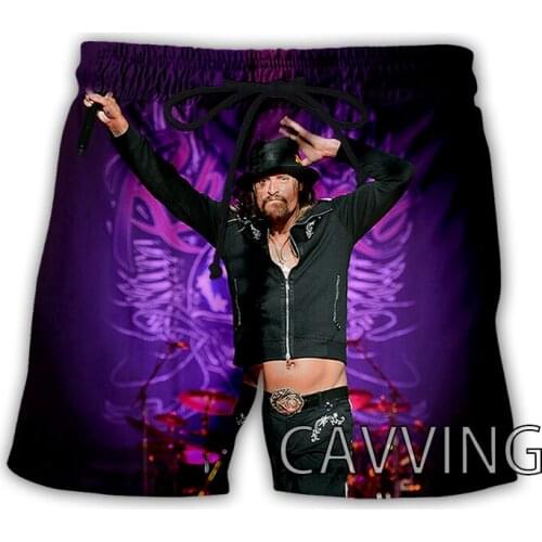 CAVVING 3D Printed Kid-rock Band Summer Beach Shorts Streetwear Quick Dry Casual Shorts Sweat Shorts for Women/men