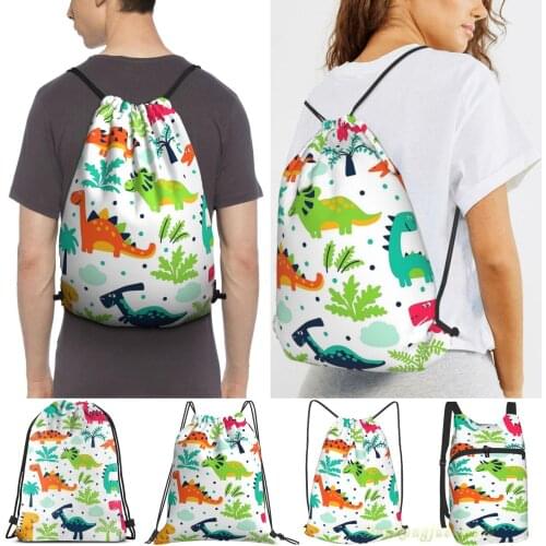 Dinosaur Print Cute Abdl Adult Baby For Littles Awc Men Outdoor Travel Gym Bag Waterproof Drawstring Backpack Women Fitness Bags