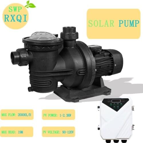 SOLAR SWIMMING POOL PUMP New DC Solar Brushless Filter Pump kit 72v 750w or 1HP Max flow 20000L/H Max head 19m Inlet & Outlet 2"