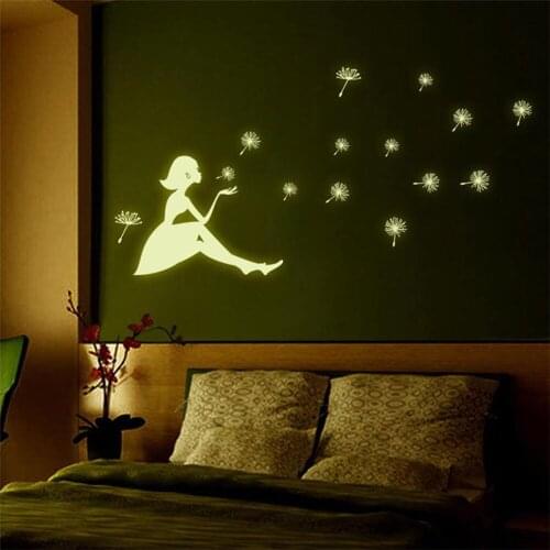 PVC Luminous Wall Stickers Girl Star Pattern Sticker Children Kids Room Fluorescent Decoration Dormitory Decor Glow in the Dark