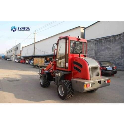 SYNBON Mini Wheel Loader With Pallet Fork Front Shovel Agriculture Farm Garden Loader 0. 8ton
