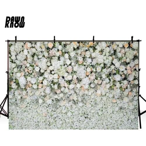 DAWNKNOW Floral Wall Vinyl Photography Background For Baby Flower New Fabric Polyester Backdrop For Wedding Photo Studio G604