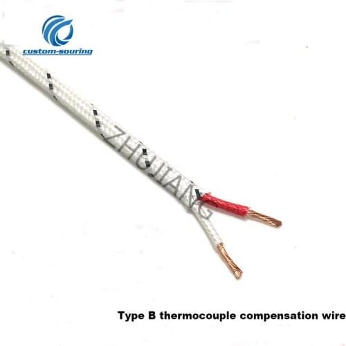 High Precision Fiberglass B type temperature measuring line B type thermocouple wire 2*1 square Temperature line OD 4mm*2.5mm
