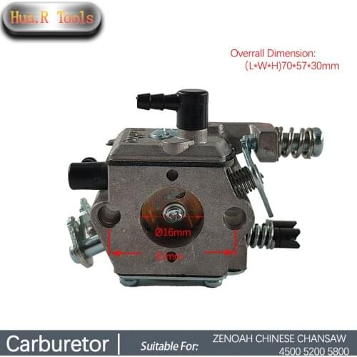 High Efficiency Carburetor Replacement For ZENOAH Chinese Chainsaw 4500 5200 5800 Gasoline Chainsaw