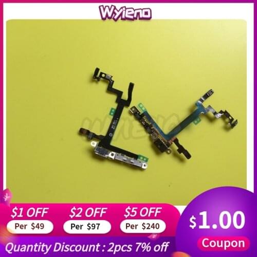 Wyieno 10Pcs/Lot Power Button Ribbon For Iphone 5 Switch on/off Flex Cable Repair Parts