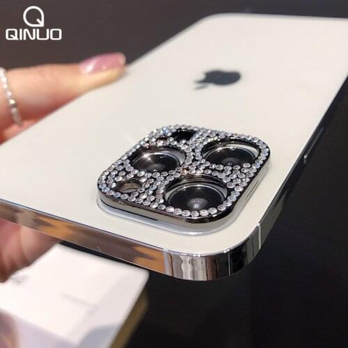 3D Diamond Camera Lens Protector Film For iPhone 12 11 Pro Max 12 Mini Colorful Crystal Glitter Stone Len Protection Glass Cover