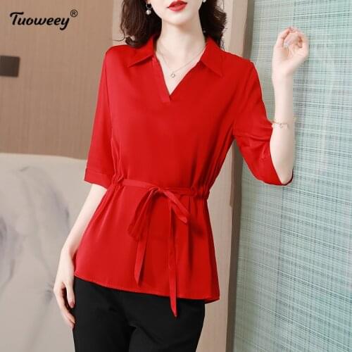 2021 Spring summer New Korean Style V-neck Blouse Women OL Solid Pullover Shirts Long Sleeve Clothes Blusas Mujer De Moda