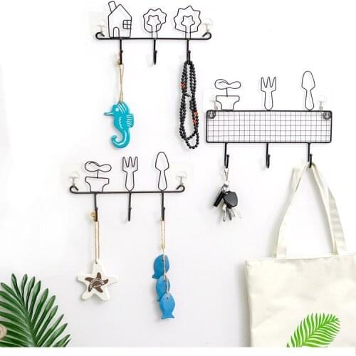 1PC Nordic Key Hook Metal Iron Wall Door Mounted Rustic Clothes Coat hat key hanging Decorative Wall Hooks Robe Hanger JL 299