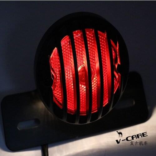 1pcs Vintage motorcycle electric Motorcycle rear lights/Motorcycle Tail Brake Light Black License Plate Holder