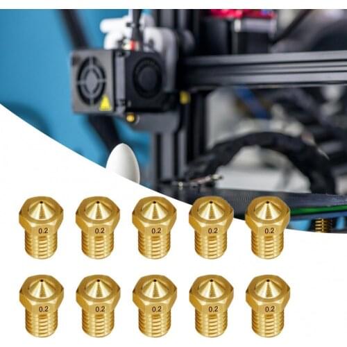 10Pcs 3D Printer Parts M6 Brass Nozzle for 1.75/3.0mm V5 Hotend Extruder M6 thread V5 j-head nozzles are all available