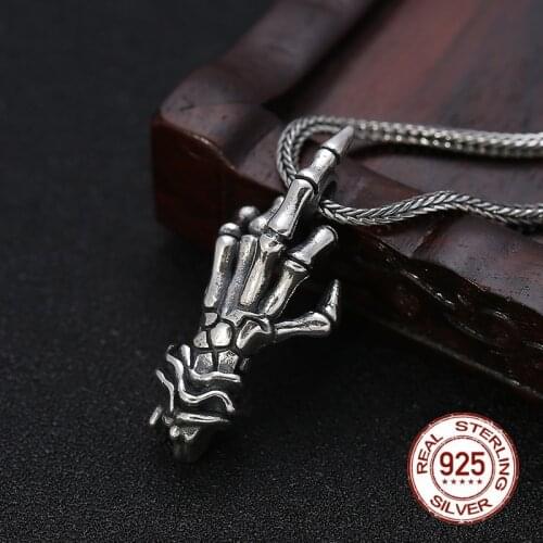 100% 925 Sterling Silver Ghost Claw Pendants for Necklace Men Retro Unisex Jewelry for Men And Women Jewelry Best Friends Gifts